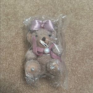 Chic Pink and Brown Teddy Keychain
